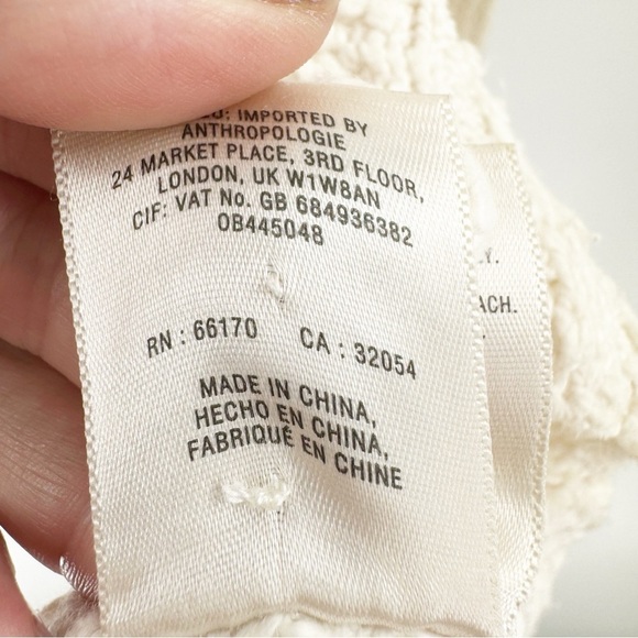 ✅ ANTHROPOLOGIE MOTH CREAM COWL NECK SWEATER SIZE LARGE NEUTRAL - Picture 10 of 11